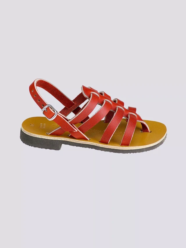 MAX VINCENT - TROPEZIENNE cuir tannage vegetal rouge Enfant