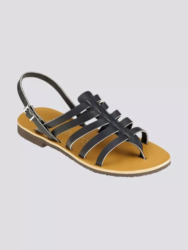 Max Vincent - Tropezienne cuir tannage vegetal noir femme