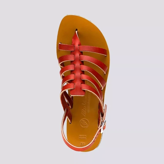 MAX VINCENT - TROPEZIENNE cuir tannage vegetal rouge Femme