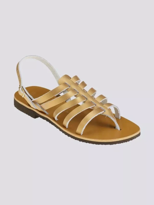 Max Vincent - Tropezienne cuir tannage vegetal vieil or femme