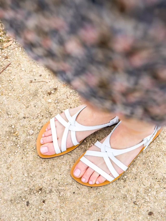 MAX VINCENT - SANDALES BRIDES CROISEES VERO cuir blanc  Femme