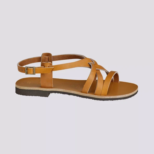 MAX VINCENT - SANDALES BRIDES CROISEES VERO cuir tannage vegetal naturel Femme