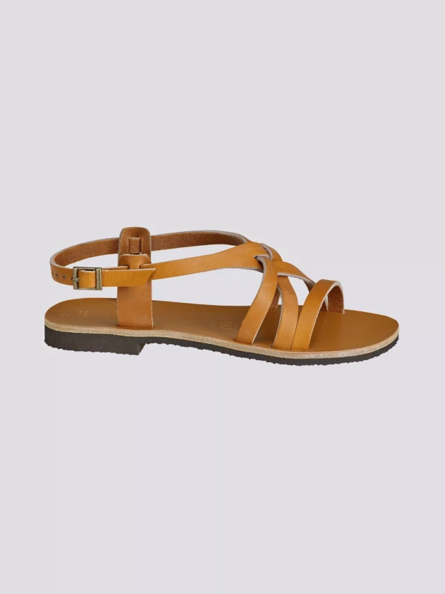 MAX VINCENT - SANDALES BRIDES CROISEES VERO cuir tannage vegetal naturel Femme