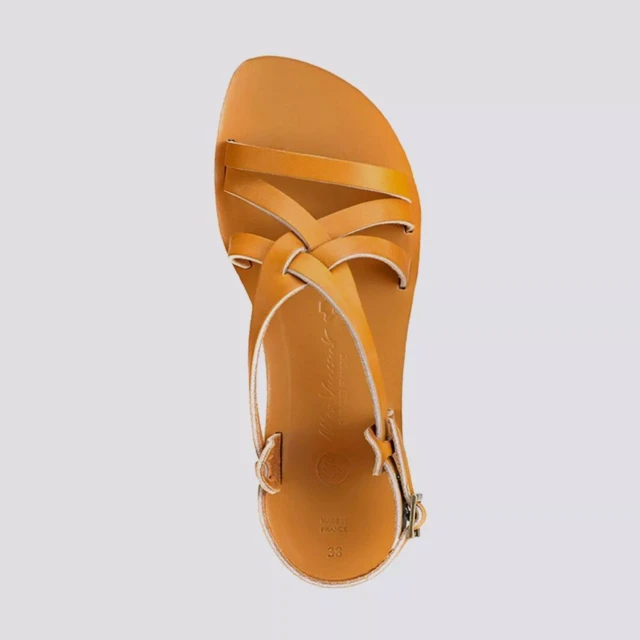 MAX VINCENT - SANDALES BRIDES CROISEES VERO cuir tannage vegetal naturel Femme