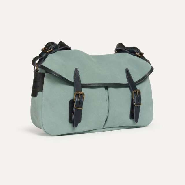 Bleu De Chauffe - Musette du Pêcheur S / Cuir Velours - Vert Jade