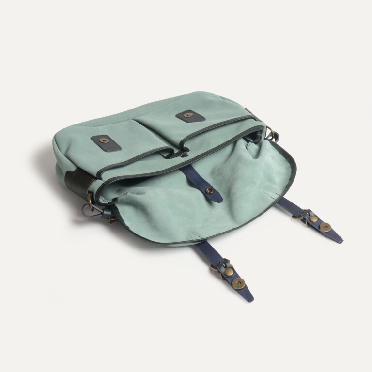 Bleu De Chauffe - Musette du Pêcheur S / Cuir Velours - Vert Jade