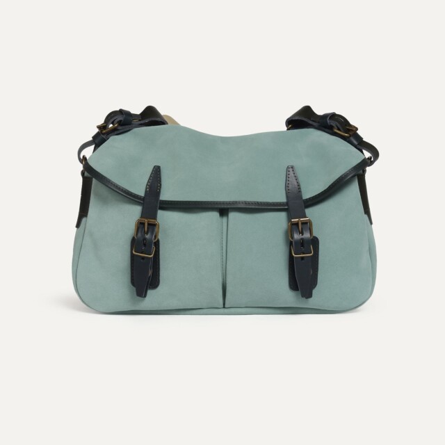 Bleu de Chauffe - Musette du Pêcheur S / Cuir Velours – Vert Jade