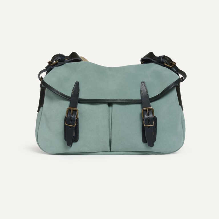 Bleu De Chauffe - Musette du Pêcheur S / Cuir Velours - Vert Jade