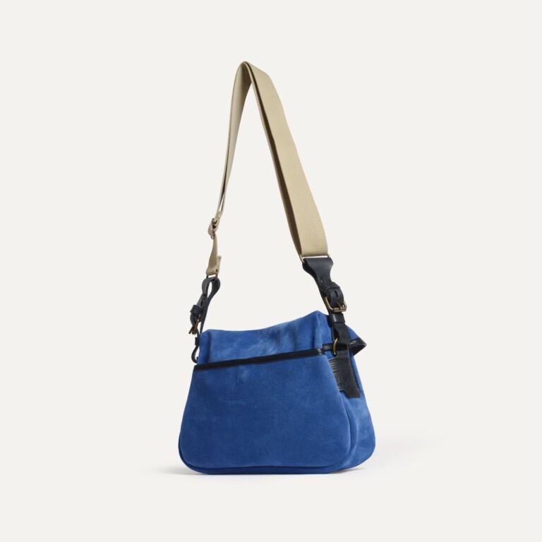 Bleu De Chauffe - Musette du Pêcheur XS / Cuir Velours - Bleu Agate