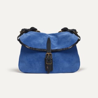 Bleu de Chauffe - Musette du Pêcheur XS / Cuir Velours – Bleu Agate