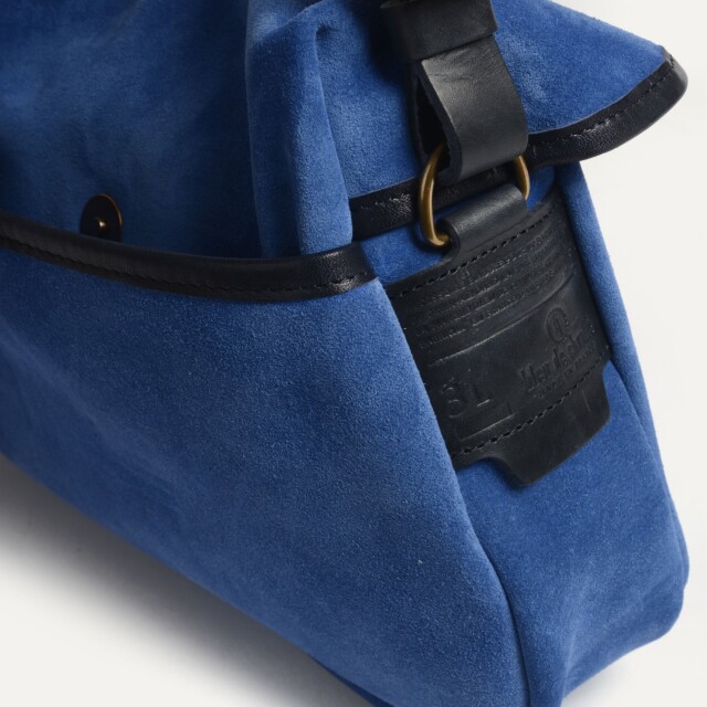 Bleu De Chauffe - Musette du Pêcheur XS / Cuir Velours - Bleu Agate