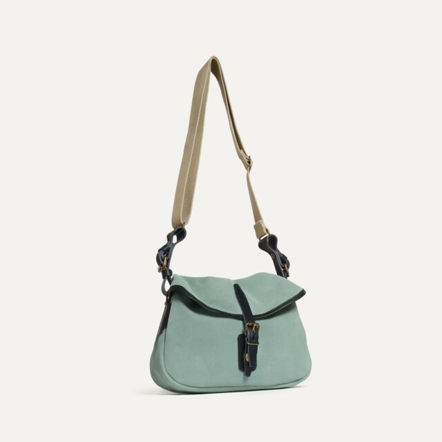 Bleu De Chauffe - Musette du Pêcheur XS / Cuir Velours - Vert Jade