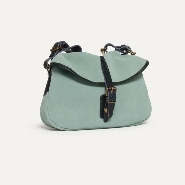 Bleu De Chauffe - Musette du Pêcheur XS / Cuir Velours - Vert Jade