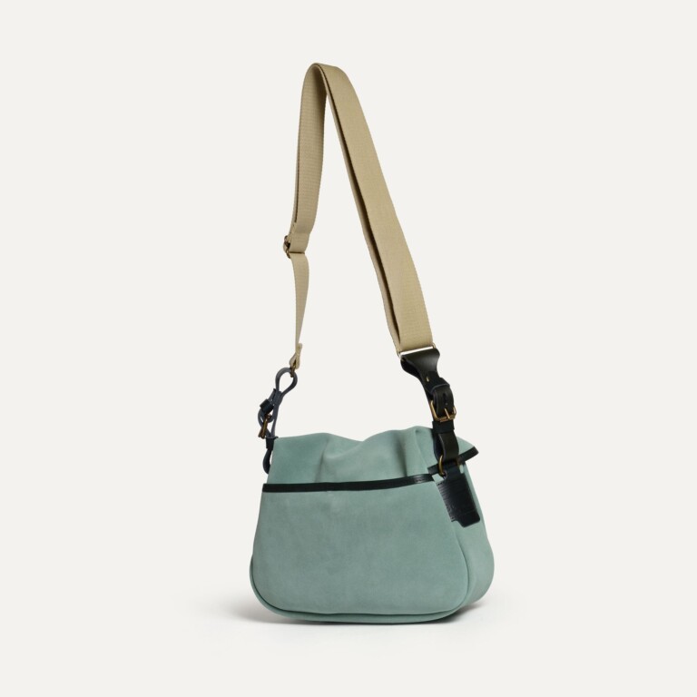 Bleu De Chauffe - Musette du Pêcheur XS / Cuir Velours - Vert Jade