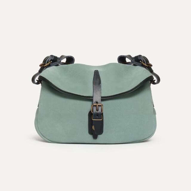 Bleu de Chauffe - Musette du Pêcheur XS / Cuir Velours – Vert Jade