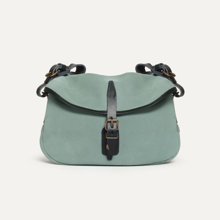 Bleu De Chauffe - Musette du Pêcheur XS / Cuir Velours - Vert Jade