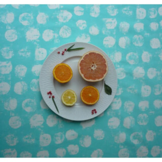 Fleur de Soleil - Nappe enduite Pastilles menthe