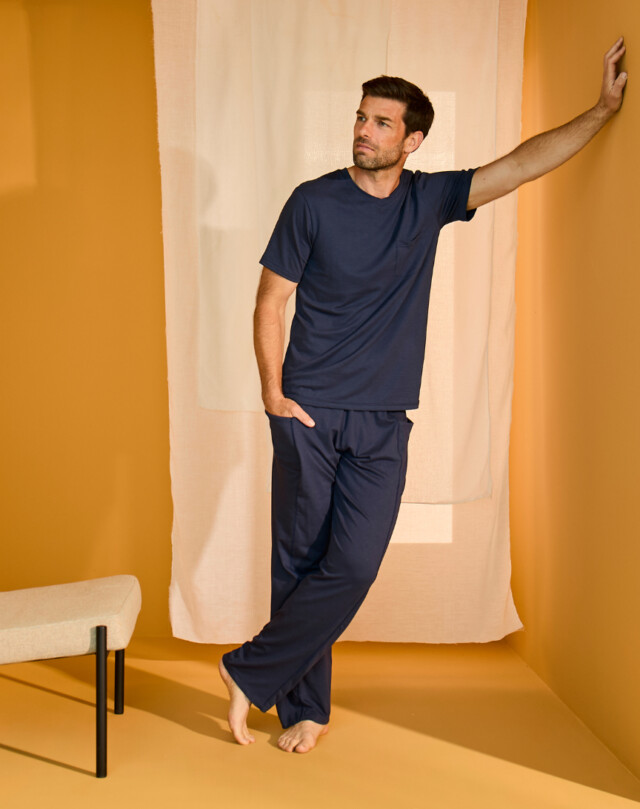 Maison Lemahieu - Pantalon coton modal – Marine – Homme