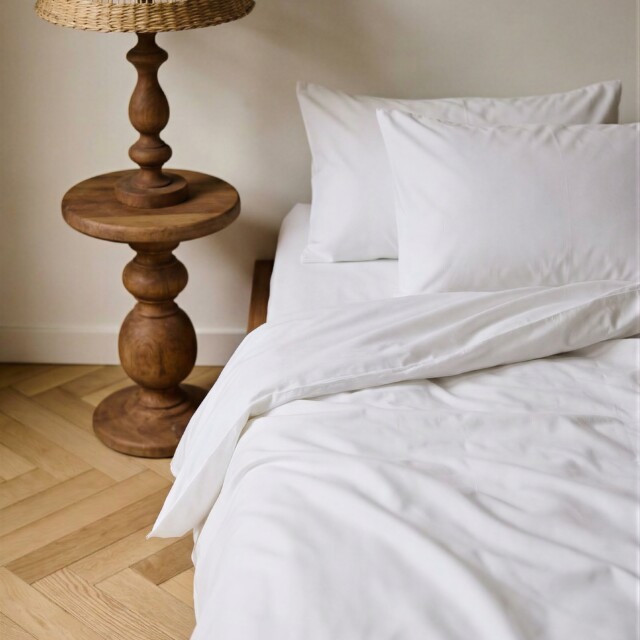 Dejorine - Taies d'oreiller X2 en Percale de coton - Blanc