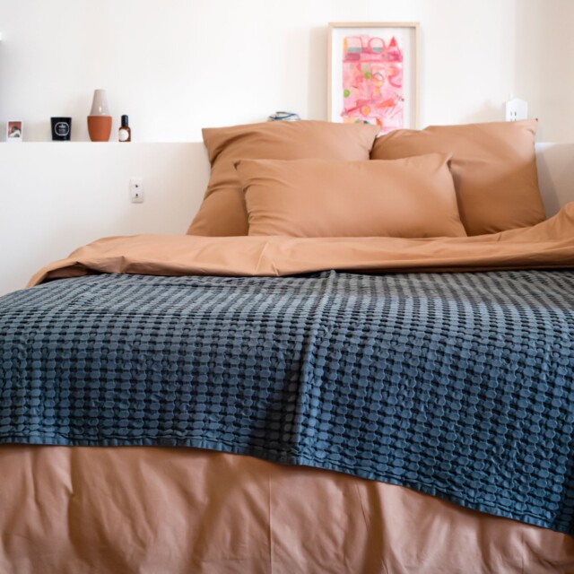 Dejorine - Taies d'oreiller X2 en Percale de coton - Marron