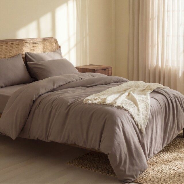 Dejorine - Drap housse en Coton - Marron taupe