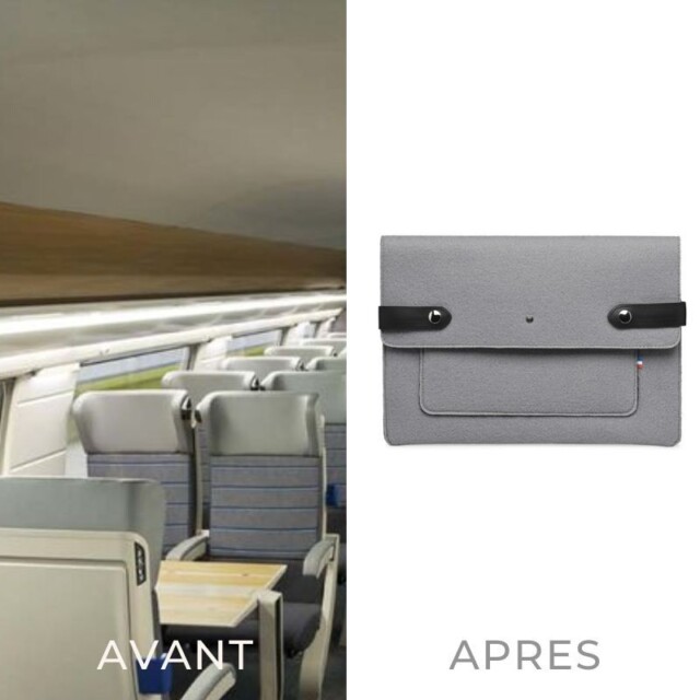 Saint-Lazare - Pochette ordinateur Made in France - Gris clair