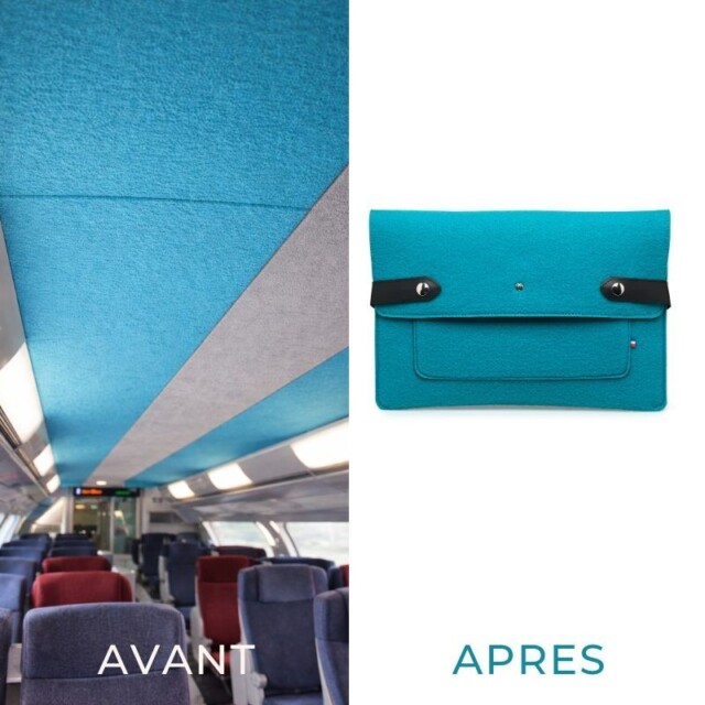 Saint-Lazare - Pochette ordinateur Made in France - Turquoise