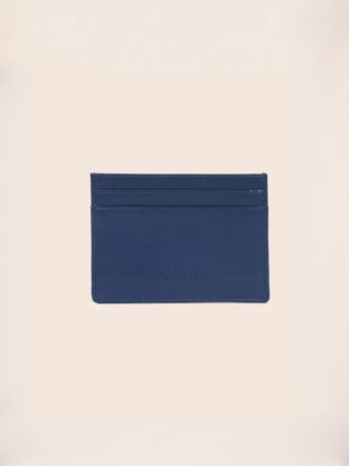 JULES & JENN - Porte-cartes cuir upcyclé bleu
