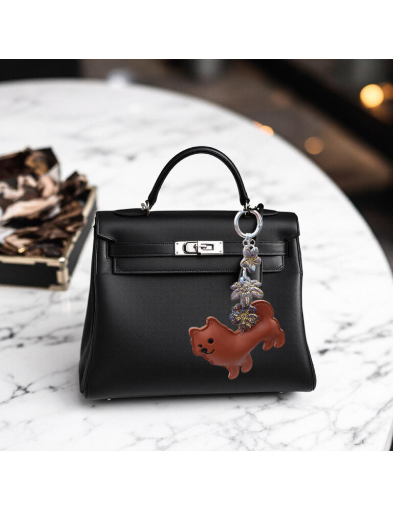 L'Atelier de Patricia - Porte-clés / Bijou de sac - animaux Gris paillettes