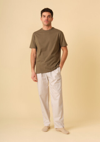 Pyjama Charlie Kaki Et Rayures Ensemble De Pyjama par la marque Montlimart Montlimart - Pyjama Charlie Kaki Et Rayures Ensemble De Pyjama