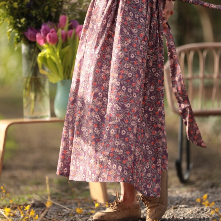 Meta SS25 - Robe Louisa - Coton fleurs d'aubergine – XL