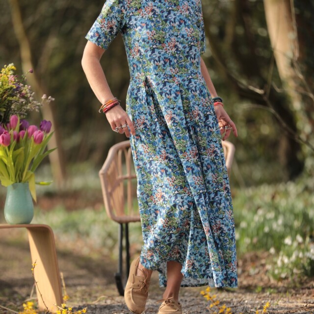 Quintessence - Robe Louisa - Fleurs d'Indigo