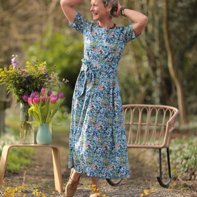 Quintessence - Robe Louisa - Fleurs d'Indigo