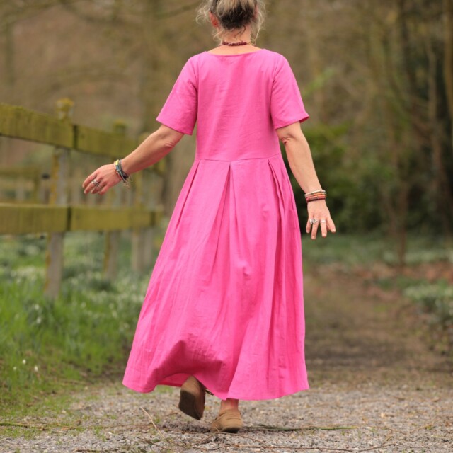 Quintessence - Robe Louisa - Lin fuchsia