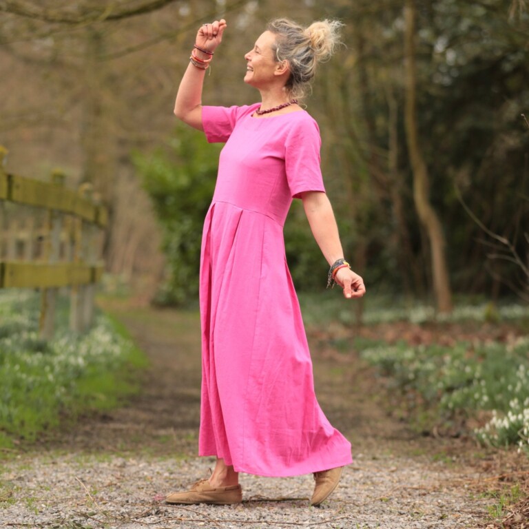 Meta SS25 - Robe Louisa - Lin fuchsia – M
