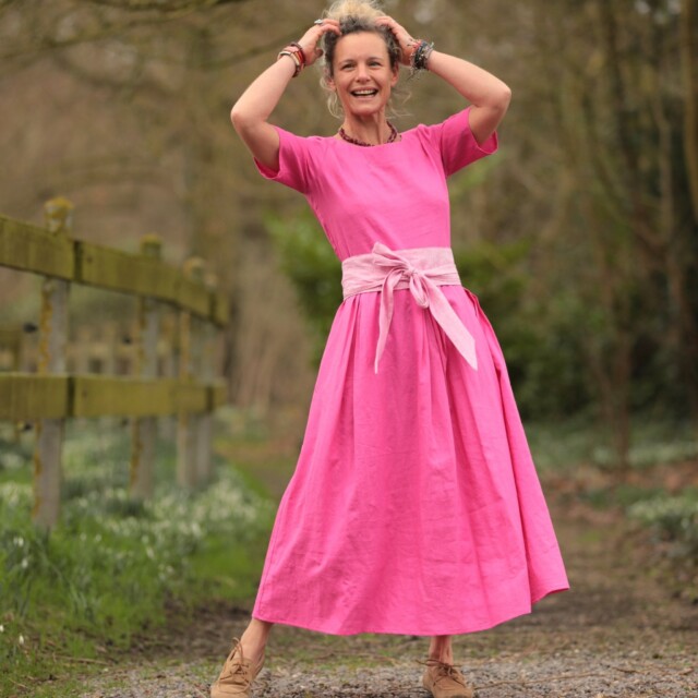 Quintessence - Robe Louisa - Lin fuchsia