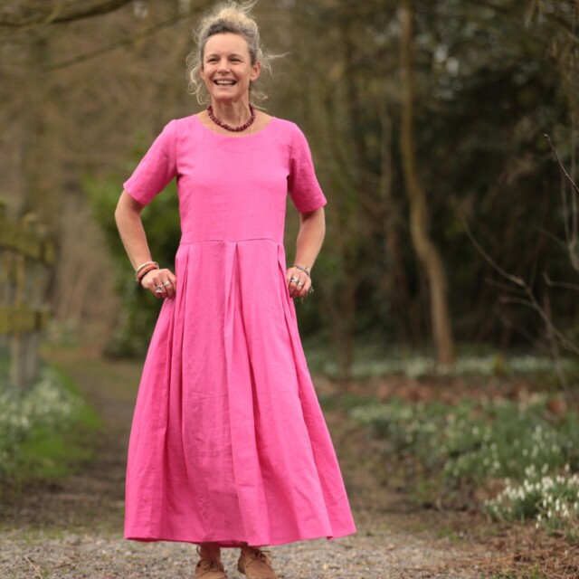 Quintessence - Robe Louisa - Lin fuchsia