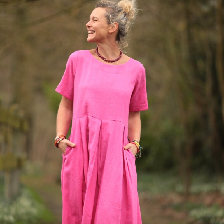 Meta SS25 - Robe Louisa - Lin fuchsia – M