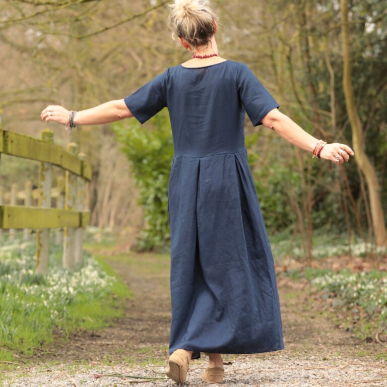 Meta SS25 - Robe Louisa - Lin indigo – S