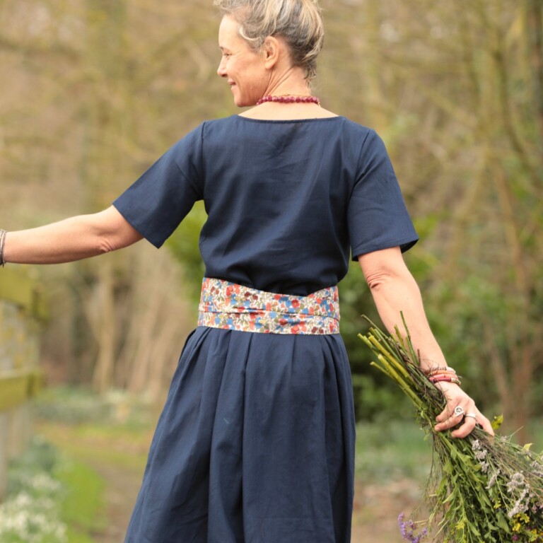 Meta SS25 - Robe Louisa - Lin indigo – S