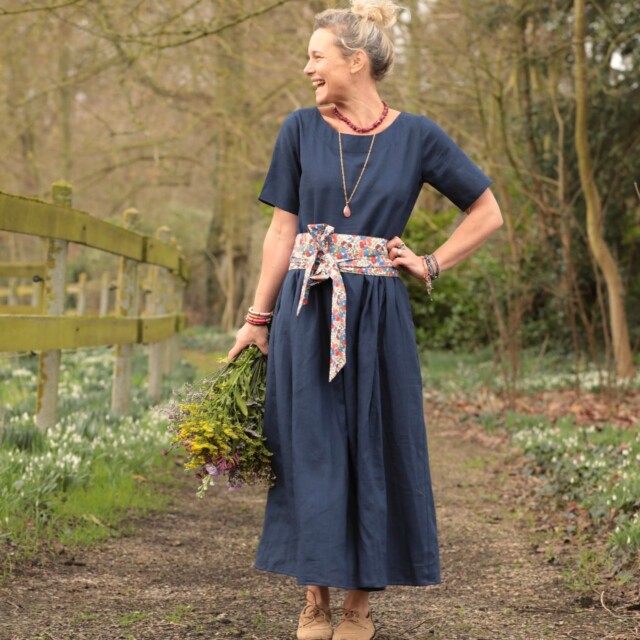 Quintessence - Robe Louisa - Lin indigo