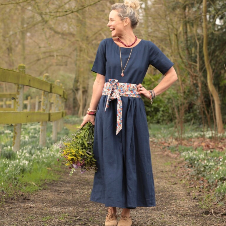 Meta SS25 - Robe Louisa - Lin indigo – S