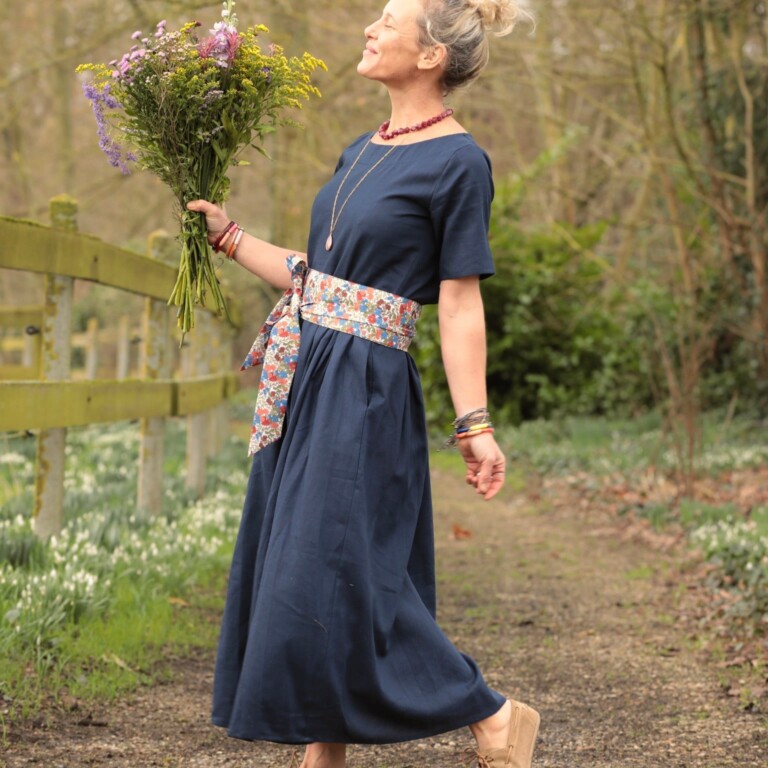 Meta SS25 - Robe Louisa - Lin indigo – S