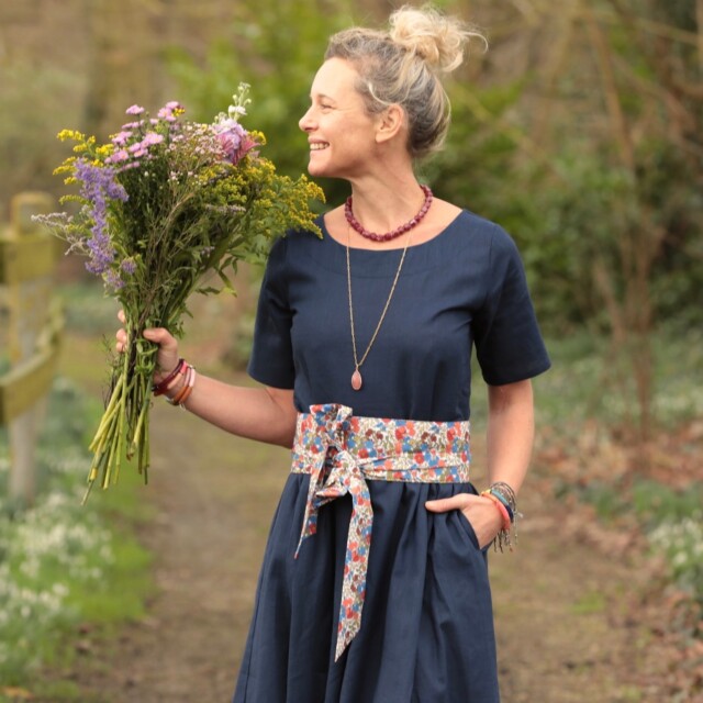 Quintessence - Robe Louisa - Lin indigo