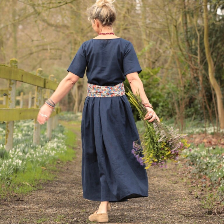 Meta SS25 - Robe Louisa - Lin indigo – S