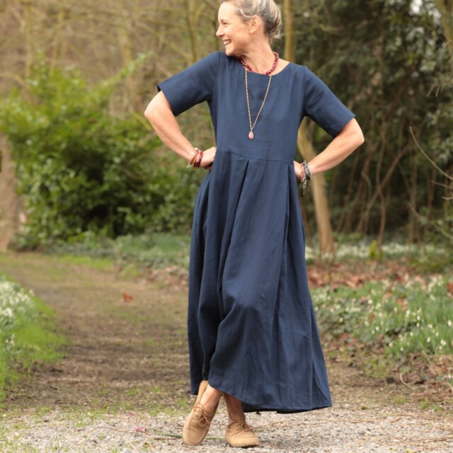 Quintessence - Robe Louisa – Lin indigo