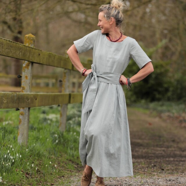 Quintessence - Robe Louisa – Lin vert d’eau