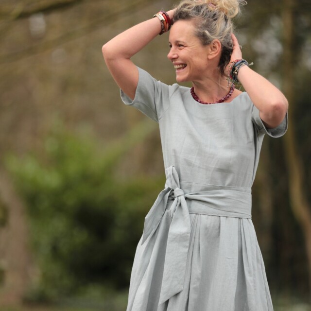 Quintessence - Robe Louisa - Lin vert d'eau