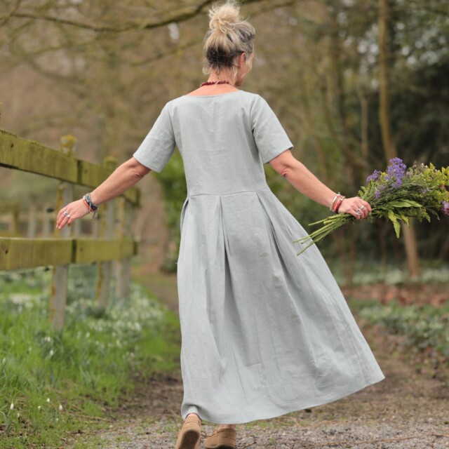 Quintessence - Robe Louisa - Lin vert d'eau