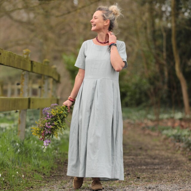 Quintessence - Robe Louisa - Lin vert d'eau